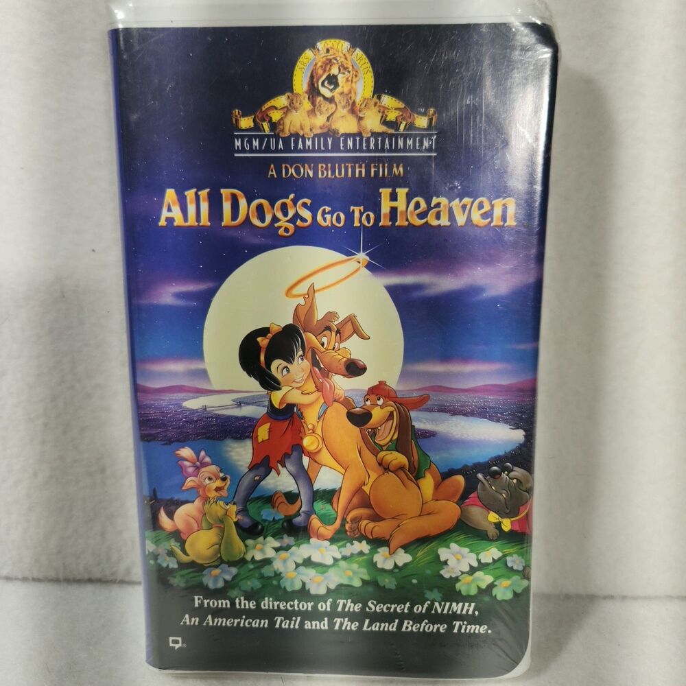 New sealed vintage VHS MGM All Dogs Go To heaven Video Tape. Movie